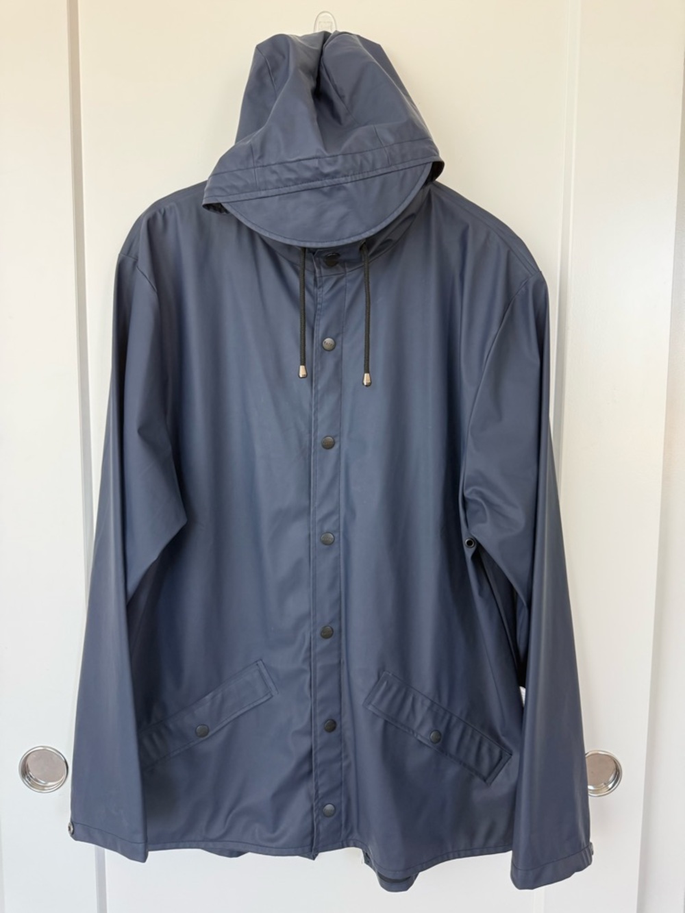 Rains Unisex Navy Hooded Rain Jacket